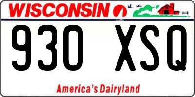 WI license plate 930XSQ