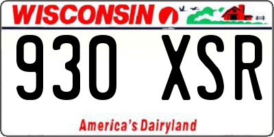 WI license plate 930XSR