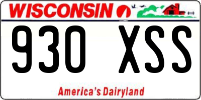 WI license plate 930XSS