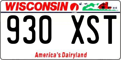 WI license plate 930XST