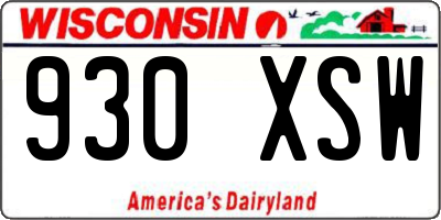 WI license plate 930XSW