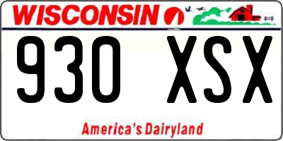 WI license plate 930XSX