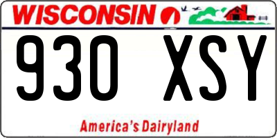 WI license plate 930XSY
