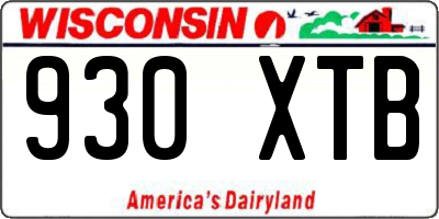 WI license plate 930XTB