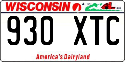 WI license plate 930XTC