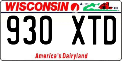 WI license plate 930XTD