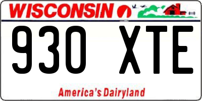 WI license plate 930XTE