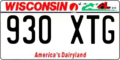 WI license plate 930XTG