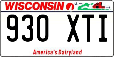 WI license plate 930XTI