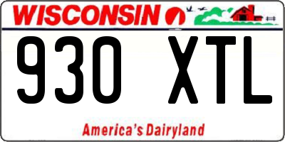 WI license plate 930XTL