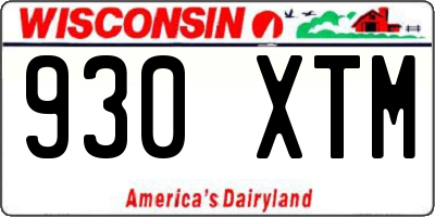 WI license plate 930XTM