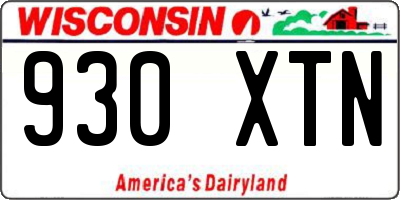 WI license plate 930XTN