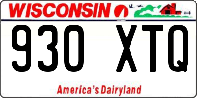 WI license plate 930XTQ