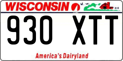WI license plate 930XTT