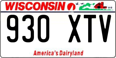 WI license plate 930XTV