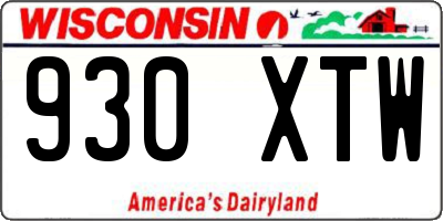 WI license plate 930XTW