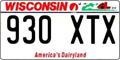 WI license plate 930XTX