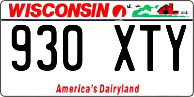 WI license plate 930XTY
