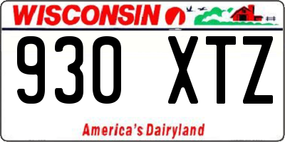WI license plate 930XTZ