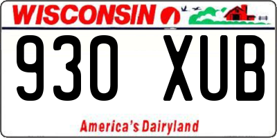 WI license plate 930XUB