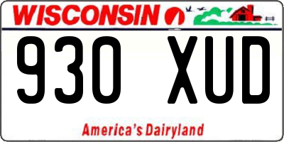 WI license plate 930XUD