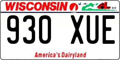 WI license plate 930XUE