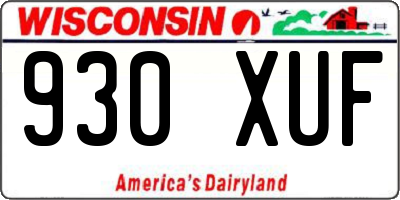 WI license plate 930XUF