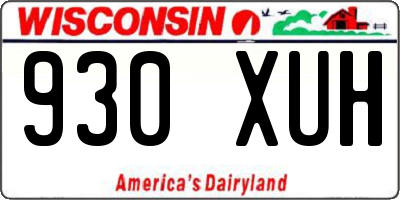 WI license plate 930XUH