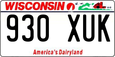 WI license plate 930XUK