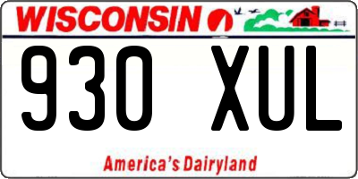 WI license plate 930XUL