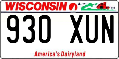 WI license plate 930XUN