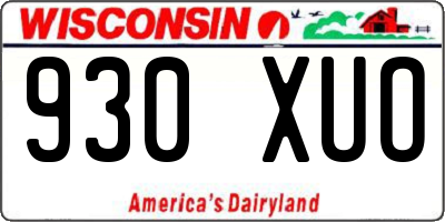 WI license plate 930XUO