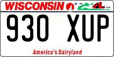 WI license plate 930XUP