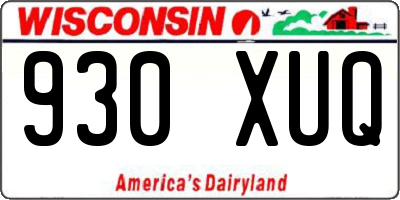 WI license plate 930XUQ