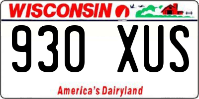WI license plate 930XUS