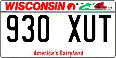 WI license plate 930XUT