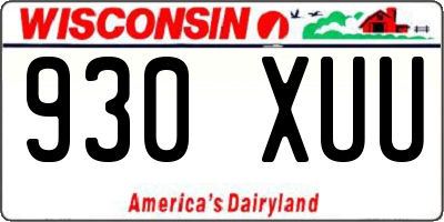 WI license plate 930XUU