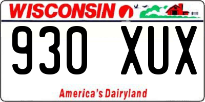 WI license plate 930XUX