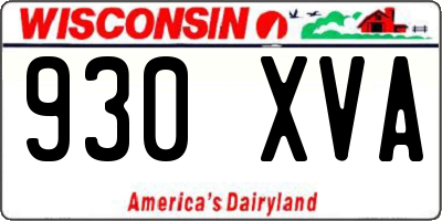 WI license plate 930XVA