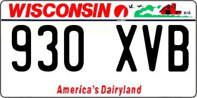 WI license plate 930XVB