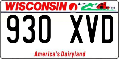 WI license plate 930XVD
