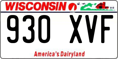 WI license plate 930XVF
