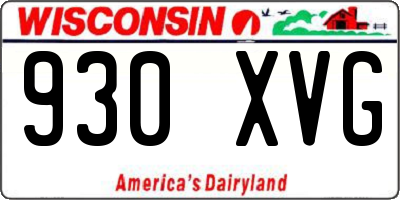 WI license plate 930XVG