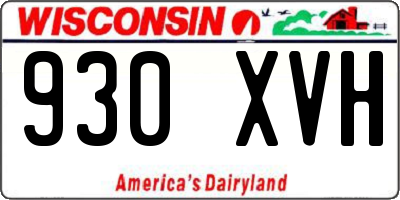 WI license plate 930XVH