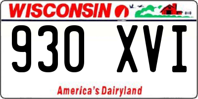 WI license plate 930XVI