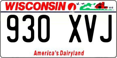 WI license plate 930XVJ