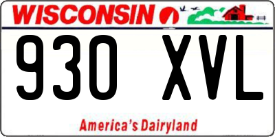 WI license plate 930XVL