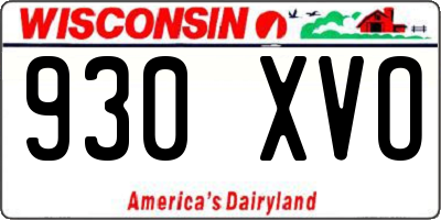 WI license plate 930XVO