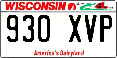 WI license plate 930XVP