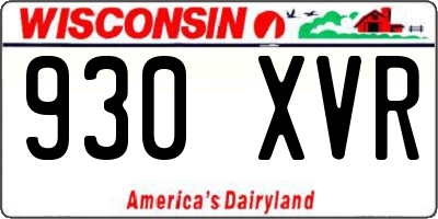 WI license plate 930XVR
